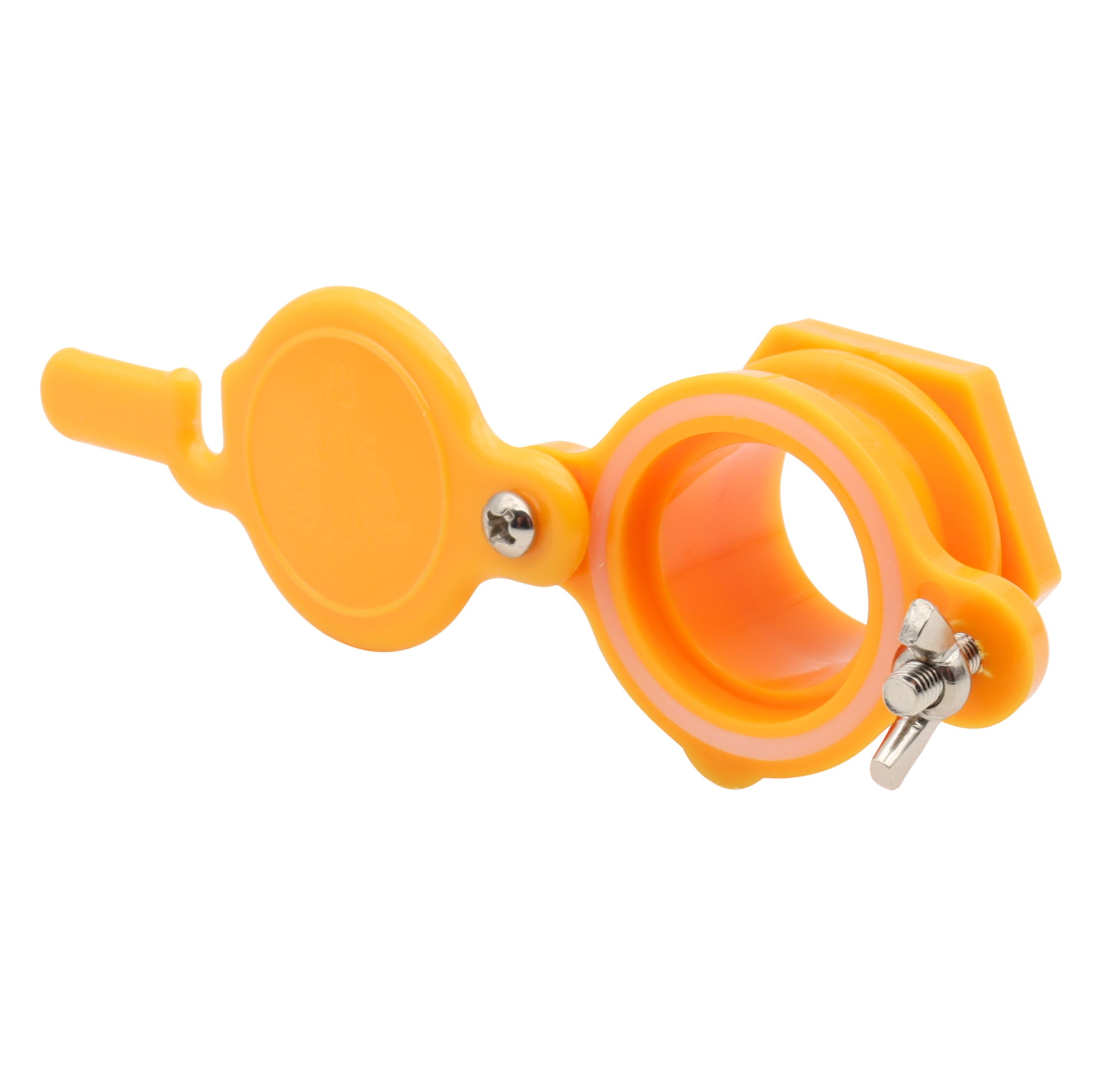 Quetschhahn für Honigeimer 38 mm – ideal zum sauberen Abfüllen und kontrollierten Auslaufenlassen von Honig. Der Ablaufhahn ist leicht zu montieren und wird inklusive Kunststoff-Kontermutter geliefert. Dank des Verschlusses mit verlängerter Führung und Federdruck lässt sich der Honig präzise dosieren. Hergestellt aus robustem Kunststoff, mit Innengewinde Ø 38 mm und Außengewinde Ø 43 mm – perfekt für gängige Honigeimer.