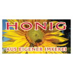 Werbebanner Honig aus eigener Imkerei (Sonnenblume)