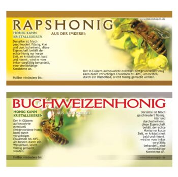 Etiketten für Honiggläser