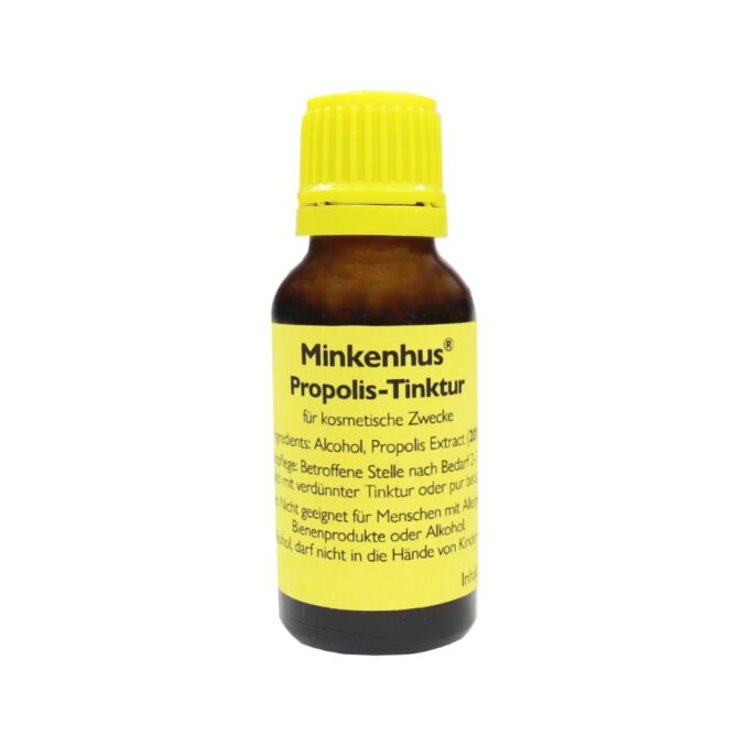 Propolis Tinktur 20 ml mit 20% Propolis gegen Hautirritationen in Glasflasche Bienen Imkerei Imker im Glas Propolis Sirup Anwendung Propolistinktur Insektenstiche Neurodermitis kosmetische Zwecke