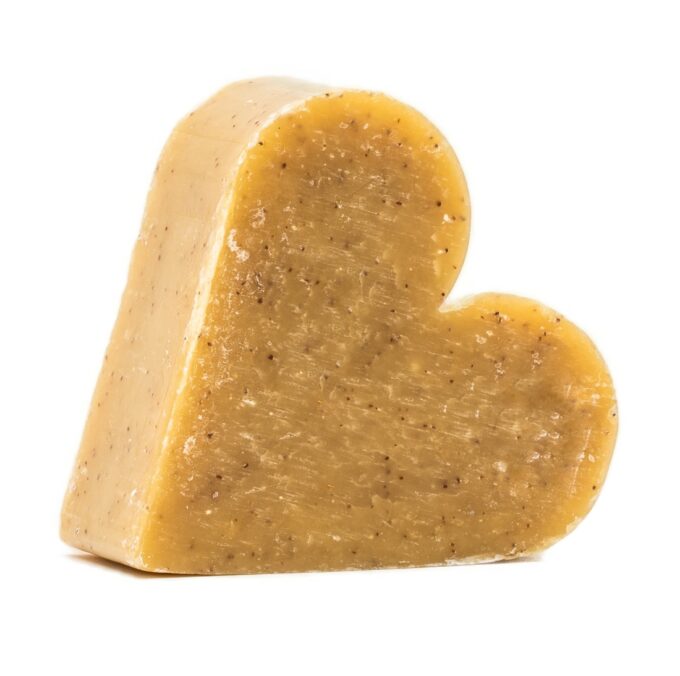 Peeling-Seife mit Bienenpollen in Herzform 75 gr Body Scrub Seife mit Buchweizenhonig Seife fürs peelen