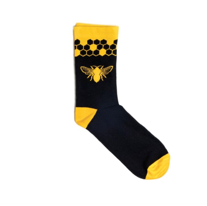 Socken schwarz mit Bienenmuster Geschenk für Imker Geschenk für Imkerinnen Bienensocken Weihnachtsgeschenk für Imker Weihnachtsgeschenk für Bienenliebhaber Socken mit Bienenmuster