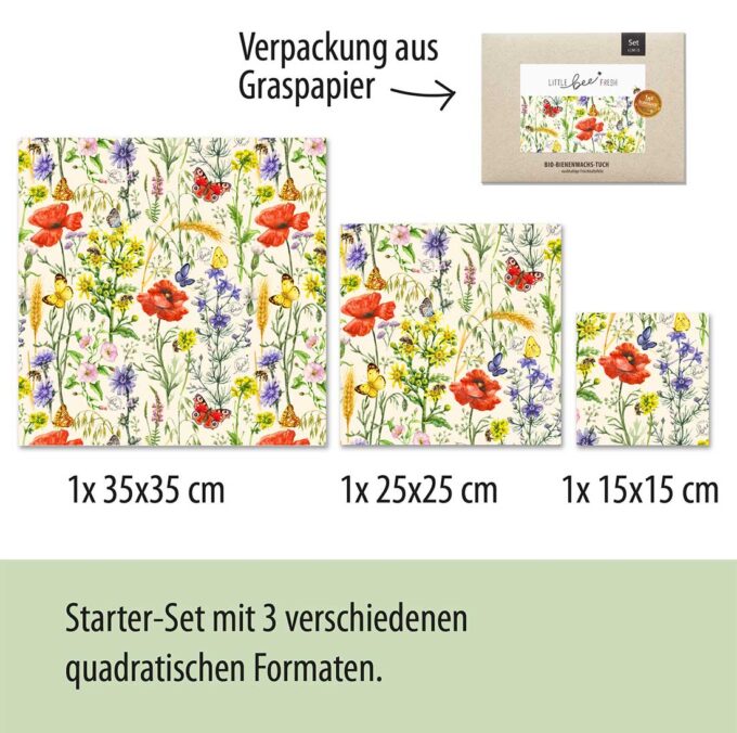 Bienenwachstücher 3er Set Bienentraum aus Bio