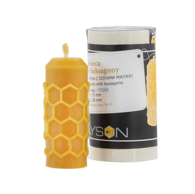 Kerzengießform Stumpenkerze mit Wabenmuster zur Herstellung von Kerzen Kerzenformen Bienenwachs Kerzen Silikonformen Imkerei Bienen Weihnachten Ostern Deko gravierte Kerze Waben Motiv