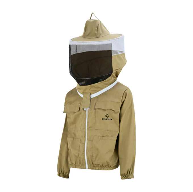 Die Imkerjacke Classic für Erwachsene in Braun bietet optimalen Schutz und Komfort bei der Imkerei. Hergestellt aus robustem, atmungsaktivem Material mit integriertem Schutznetz und abnehmbarem Schleier. Perfekte Passform für maximale Bewegungsfreiheit. Ideal für Hobby- und Berufsimker!