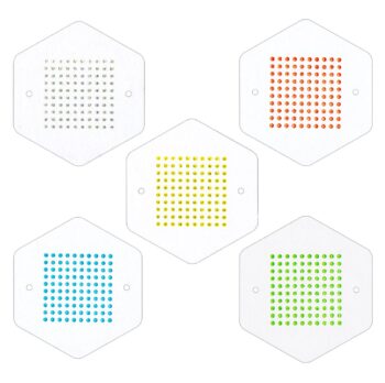 Königinnen Zeichenplättchen Opalith 5 Farben mit Kleber zum markieren für Imker und Imkerei Königinnenzucht Rot Blau Grün Gelb Weiß