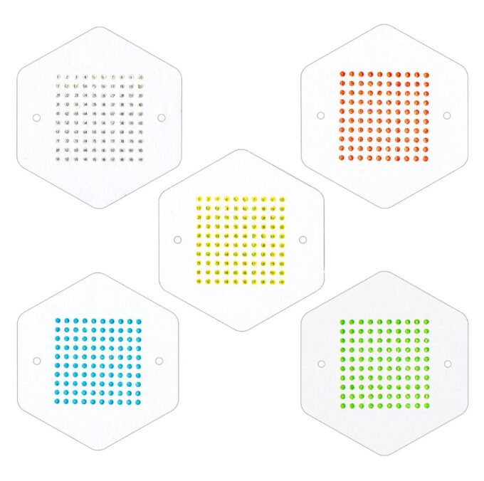 Königinnen Zeichenplättchen Opalith 5 Farben mit Kleber zum markieren für Imker und Imkerei Königinnenzucht Rot Blau Grün Gelb Weiß
