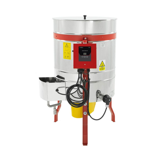Rotations-Wachsschmelzer mit Zentrifuge – Edelstahl 230 V Wachsgewinnung. Die Rotierende Wachsschmelze LYSON W4805 ist eine leistungsstarke Profi-Maschine aus Edelstahl, die Wachs mit Dampf und Rotation effizient einschmilzt und reinigt. Dank ihres robusten Aufbaus und der einfachen Bedienung eignet sie sich ideal für Imkereien, die große Mengen Wachs schnell und hygienisch verarbeiten möchten.