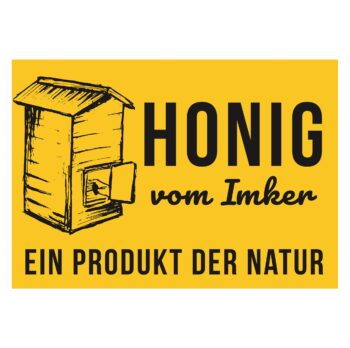 Hochwertiges Werbeschild „Honig vom Imker“ aus robustem PVC. Ideal für Innen- und Außenbereich, wetter-, wasser- und wischfest. Größe 42 x 30 cm – perfekt zur aufmerksamkeitsstarken Präsentation Ihres Imkerhonigs.